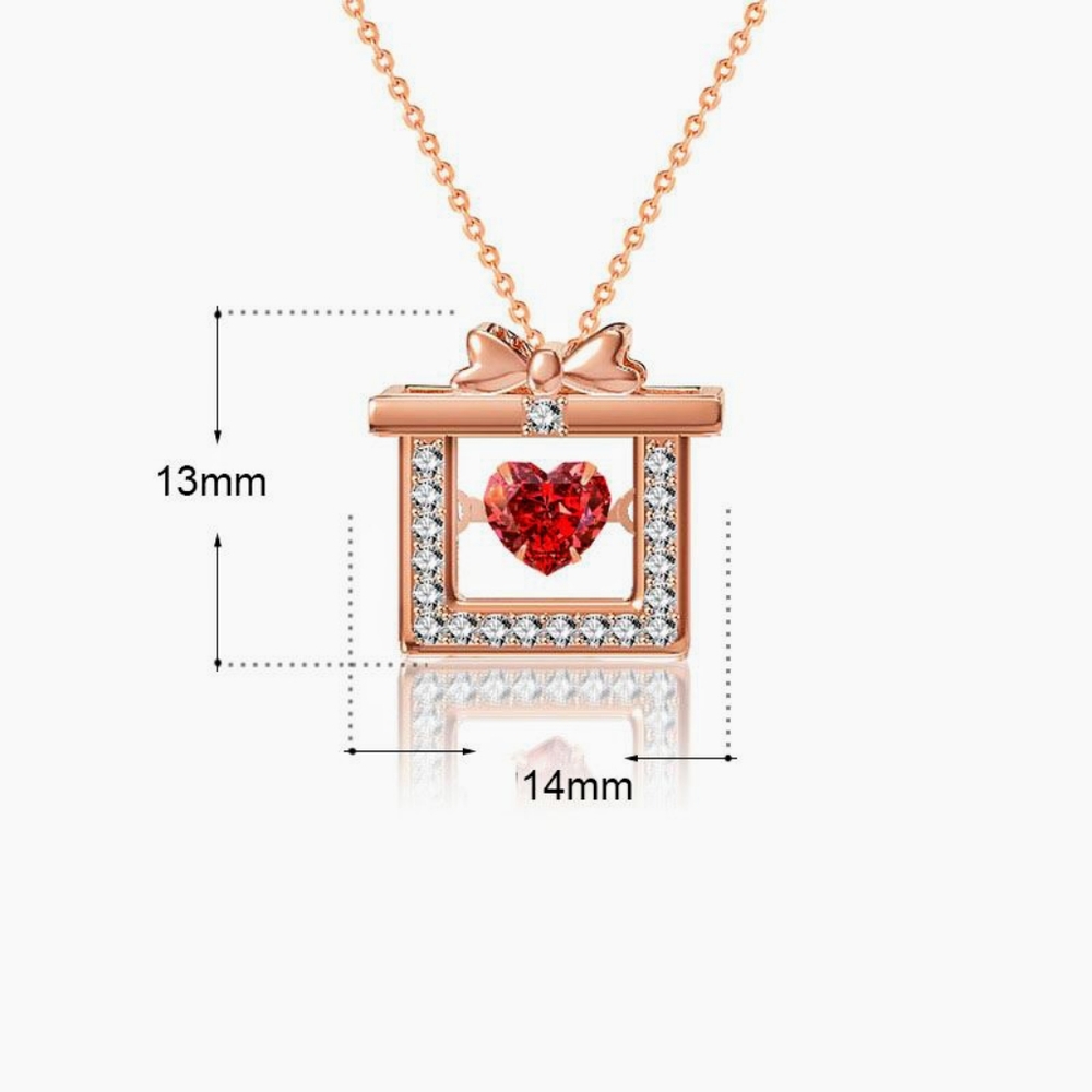 Rose Gold Heart Christmas Gift Necklace - Picture 4 of 4